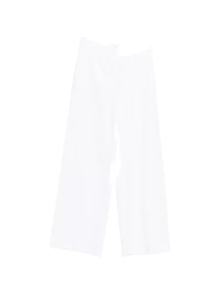 Pantaloni palazzo Via Masini 80 cu pliu presat alb