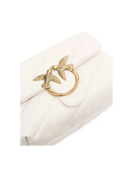 Mała mały torebka skórzana Pinko skórzana biała
