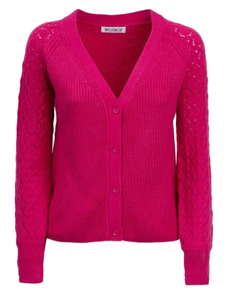 Influencer Geacă tricotată roz