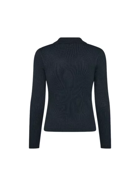 Dzianinowa bluzka z długim rękawem Ralph Lauren z długim rękawem niebieska