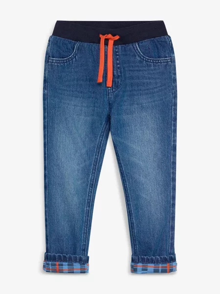 Ocieplane jeansy LURCHI o kroju regular fit z podszewką z dżerseju straight niebieskie