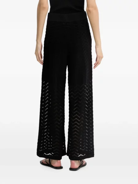 Pantaloni palazzo Joseph Ribkoff cu model herringbone negru