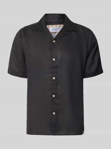Koszula casual z lnu o kroju modern fit model CAMICIA' Markup czarna