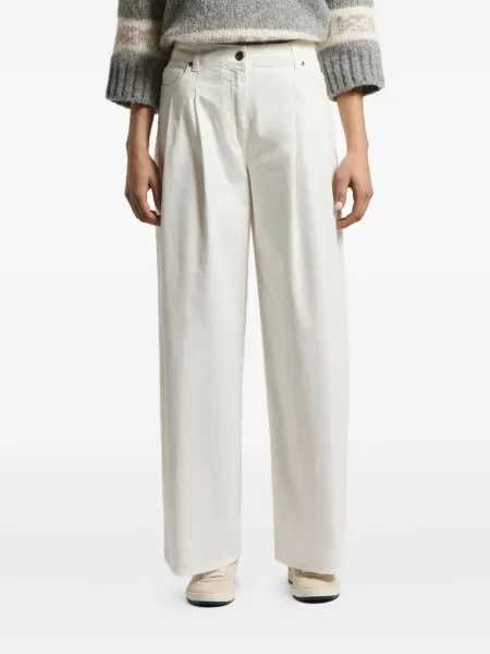 Blugi Peserico plisate alb