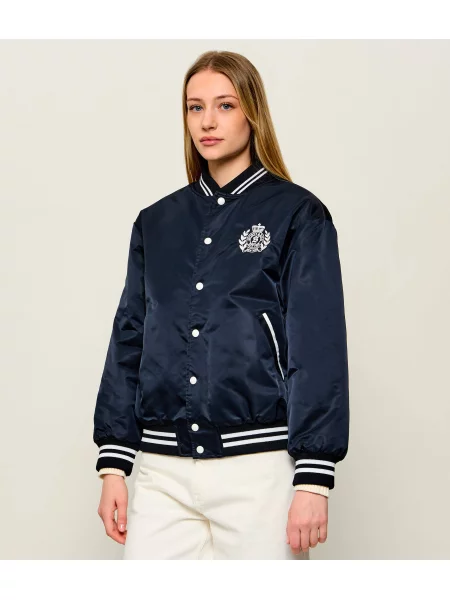 Sporty&Rich Bomber dzseki H&W | Oversize fit kék