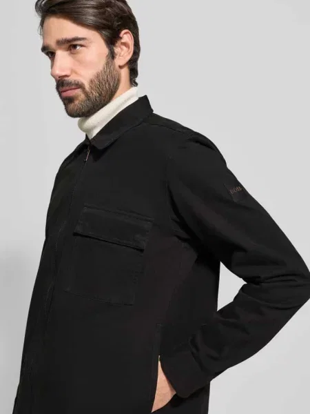 Kurtka koszulowa o kroju regular fit z czystej bawełny model ‘M_LORUM’ Boss Orange czarna