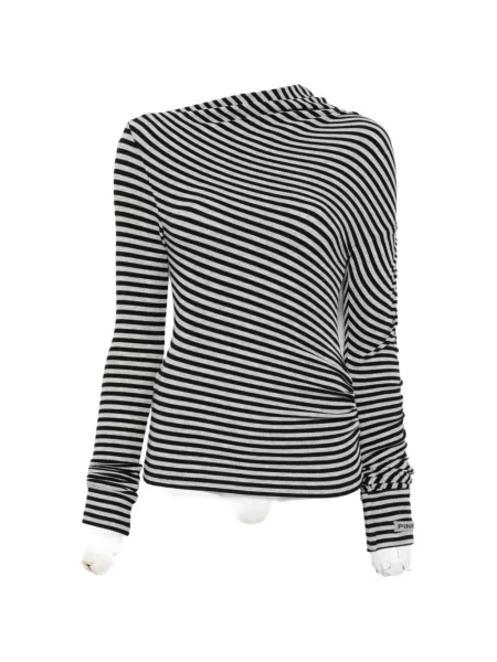Tricou Pinko cu dungi drapate gri