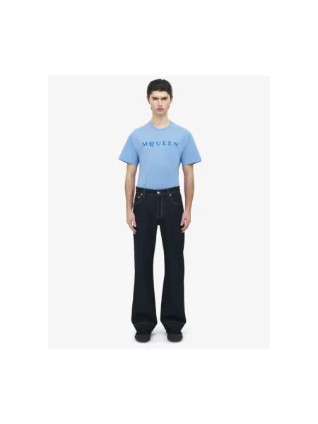 Szerokie jeansy Alexander Mcqueen niebieskie