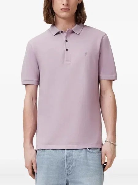 Polo Allsaints cu broderie gri