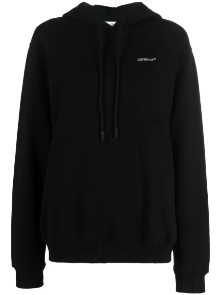 Hanorac cu glugă Off-white cu imagine cu cordon