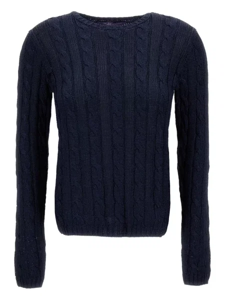 Pulover Ralph Lauren Collection cu decolteu rotund albastru
