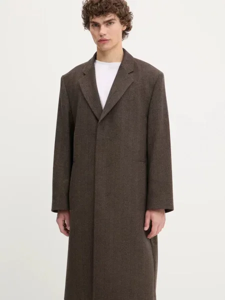 HUGO palton din lână de tranziție maro