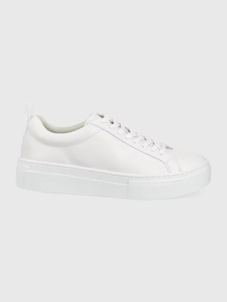 Kožené tenisky Vagabond Shoemakers na platformě bílé