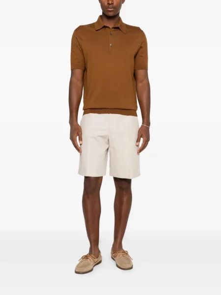Πλεκτό polo Zegna καφέ