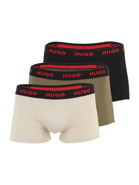 HUGO Boxeri bej deschis / roșu negru