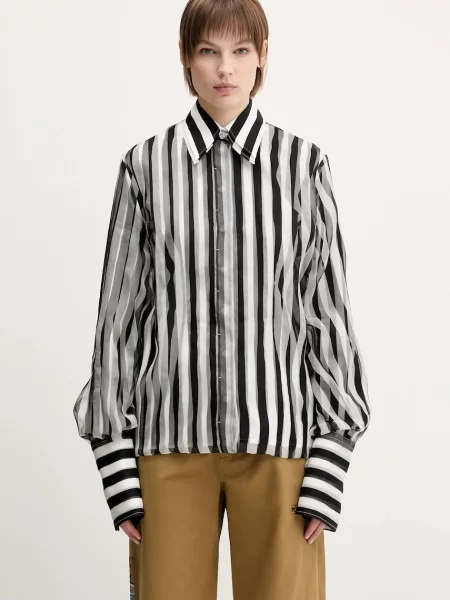 Sportmax cămașă de matase Sumero cu guler clasic regular negru