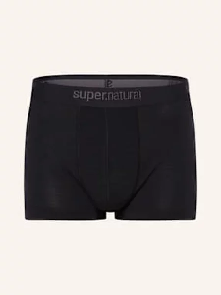 Super.Natural Bokserki Funkcyjne Boxer Z Wełny Merino schwarz czarne