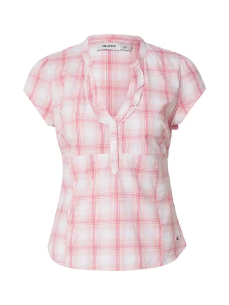 HOLLISTER Halenka růžová / pastelově růžová bílá