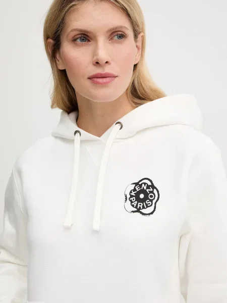 Кофта Kenzo з капюшоном з принтом білий