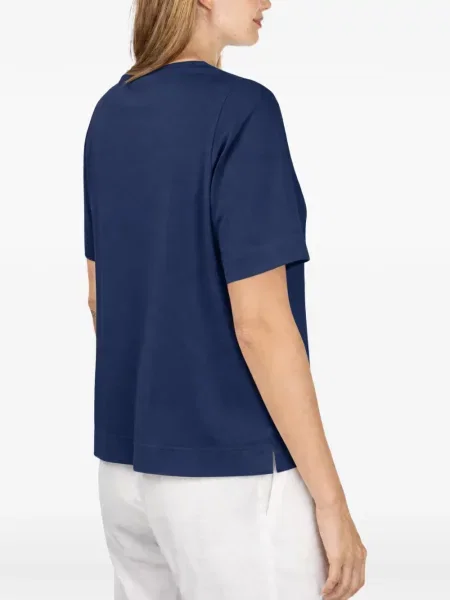 Tricou Gran Sasso cu decolteu rotund scurt albastru