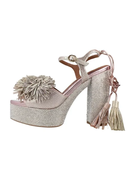 Pantofi Kurt Geiger London cu platformă cu legături cu pompoane roz