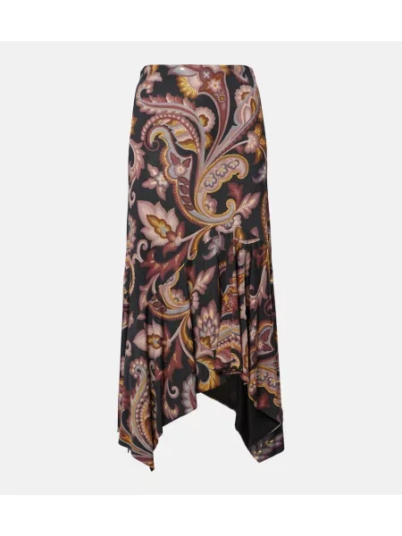 Fusta maxi Etro din jerseu cu model paisley