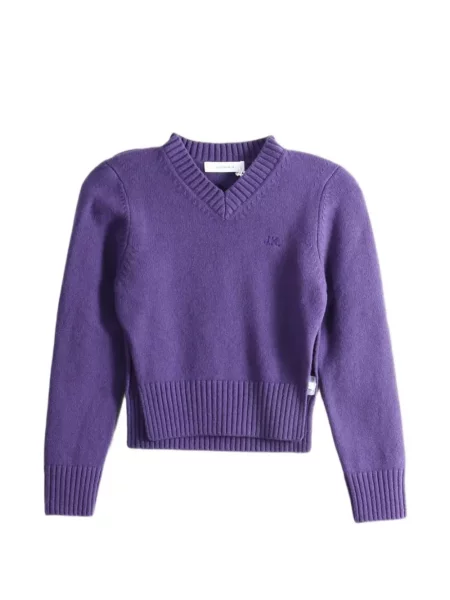 Sweter Julie Kegels z dekoltem w serek fioletowy