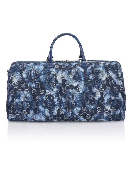 Torba Philipp Plein żakardowa niebieska