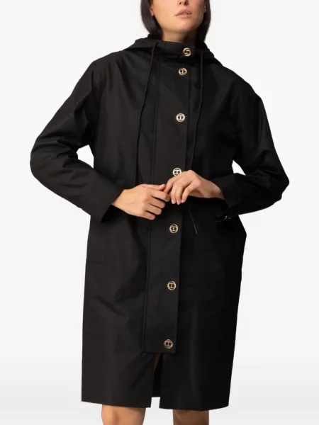 Trenci Twinset cu glugă negru