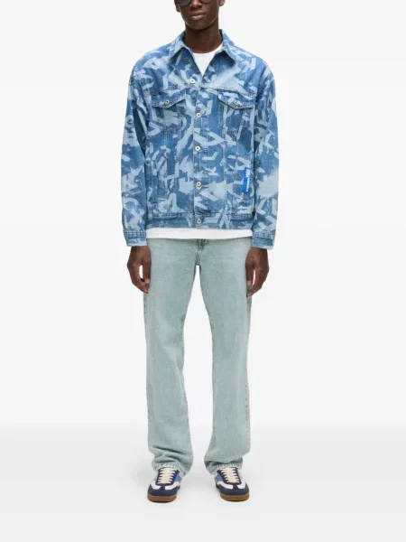 Τζιν Karl Lagerfeld Jeans σχέδιο με πέντε τσέπες μπλε