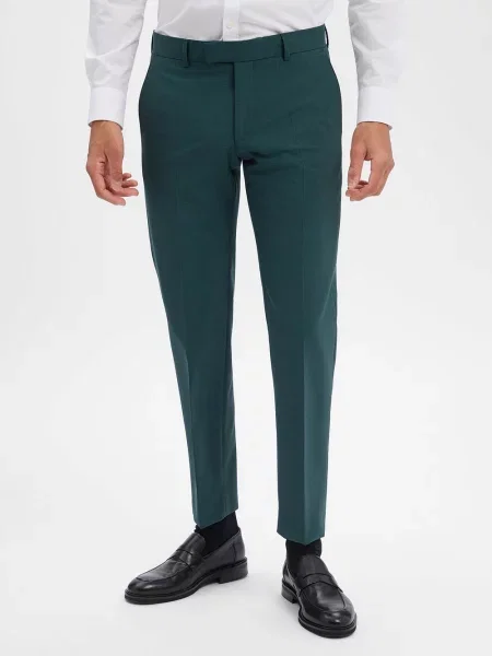 Strellson Spodnie z zawartością wełny Melvin Mężczyźni Slim Fit jednolity 24 zielony