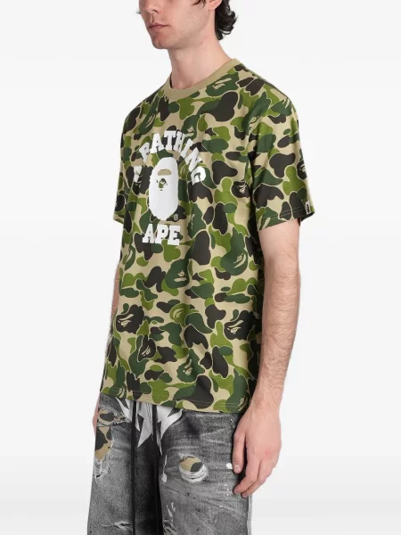 Tricou A Bathing Ape® cu imagine cu model camuflaj verde