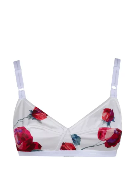 Sutien N°21 din satin cu model floral cu imagine alb
