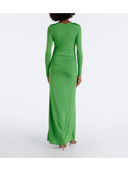 Rochie maxi Cala De La Cruz din jerseu verde