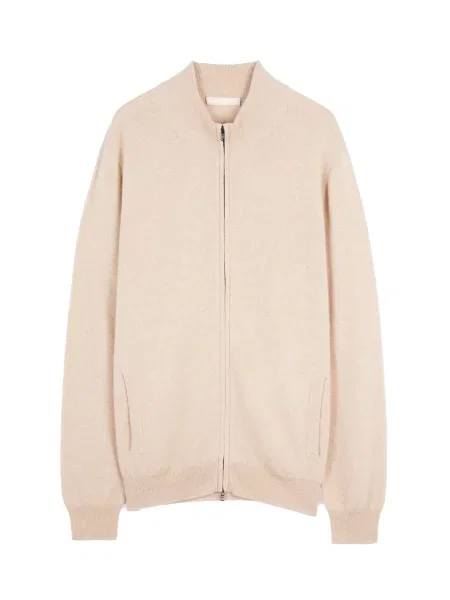 GOBI Cashmere Geacă tricotată Men's Essential Full-Zip Cashmere Cardigan' bej