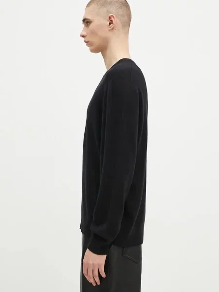Μάλλινο πουλόβερ Logo Cashmere Blend Sweater ανδρικό μαύρο