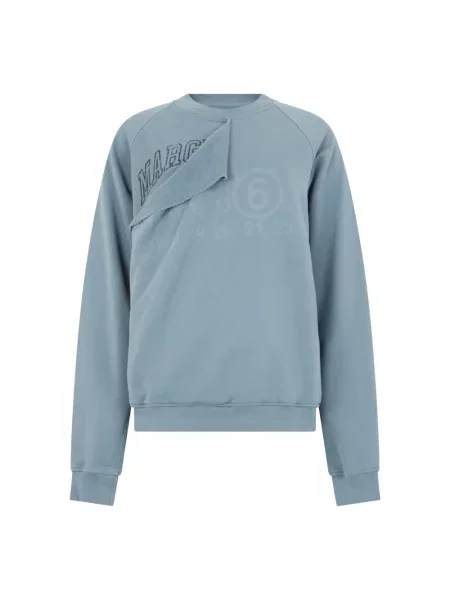 Bluza Mm6 Maison Margiela z logo niebieska