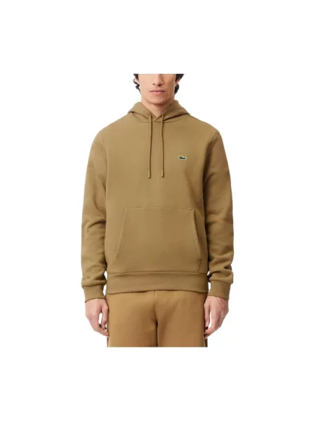 Bluza z kapturem Lacoste polarowa beżowa