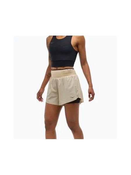 Шорти для бігу HOKA Skyglide oatmeal