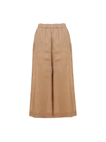 Szerokie spodnie Max Mara brązowe