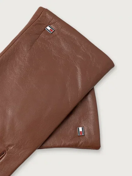 Tommy Hilfiger rukavice kožené hnědé