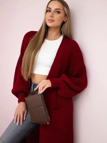 Cardigan Kesi Włoski lung bordo