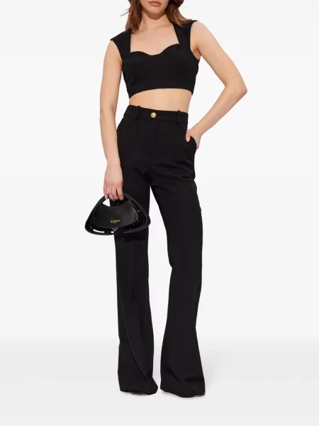 Vilnonės kelnės Balmain įsiliepsnojo juoda