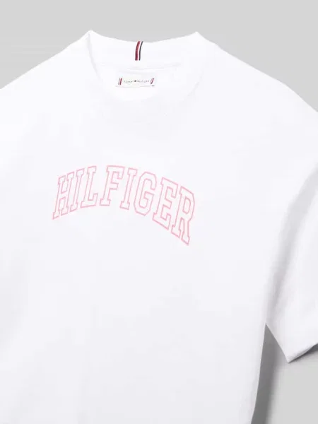 Męski t-shirt o kroju regular fit z czystej bawełny Tommy Hilfiger Teens biała