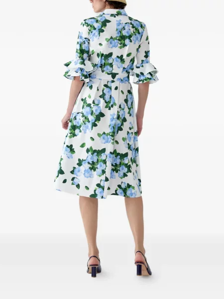Rochie tip cămașă Carolina Herrera cu imagine alb
