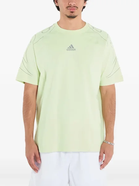 Бягане тениска Adidas с леопардов принт от джърси черно