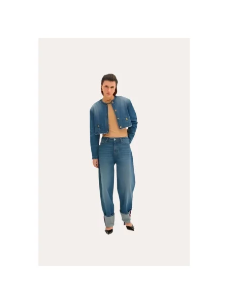 Jeansy boyfriendy Halfboy niebieskie