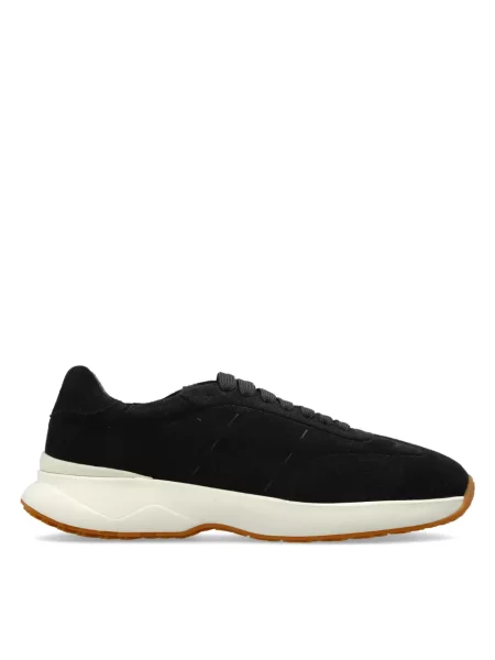 Sneakerși Kiton din piele de căprioară negru