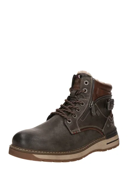 Škornji Mustang z vezalkami siva