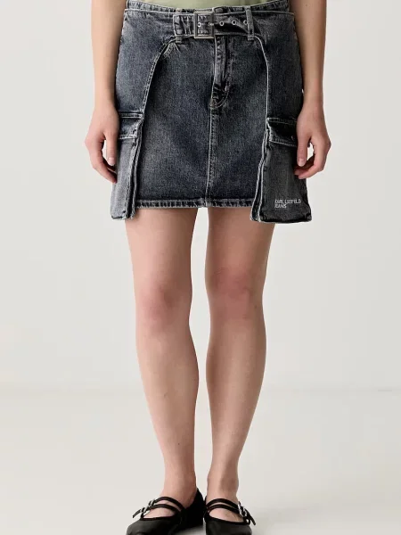 Spódnica Karl Lagerfeld Jeans Buckle Denim Mini Skirt Soft Tinted Blue M niebieska